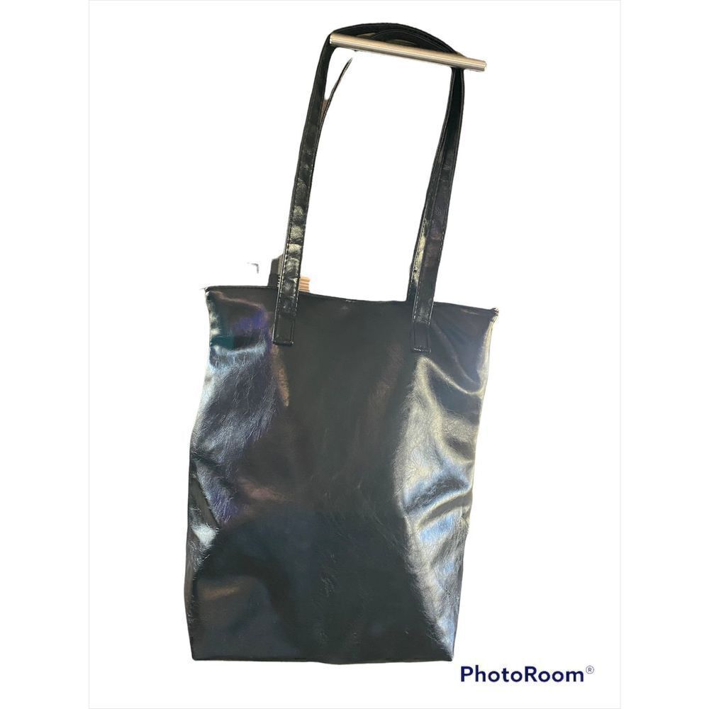 Vintage Black Patent BOHO Bucket Bag